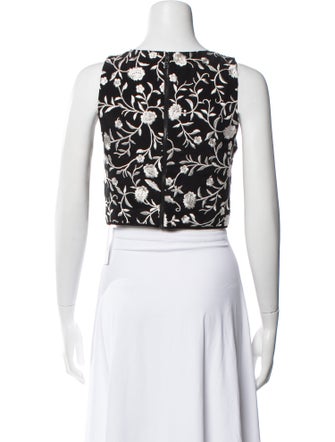 Alice + Olivia Silk Patterned Crop Top