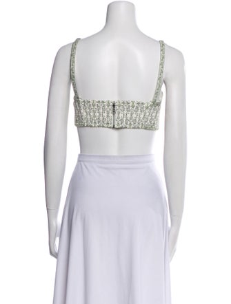 Alice + Olivia Printed Square Neckline Crop Top