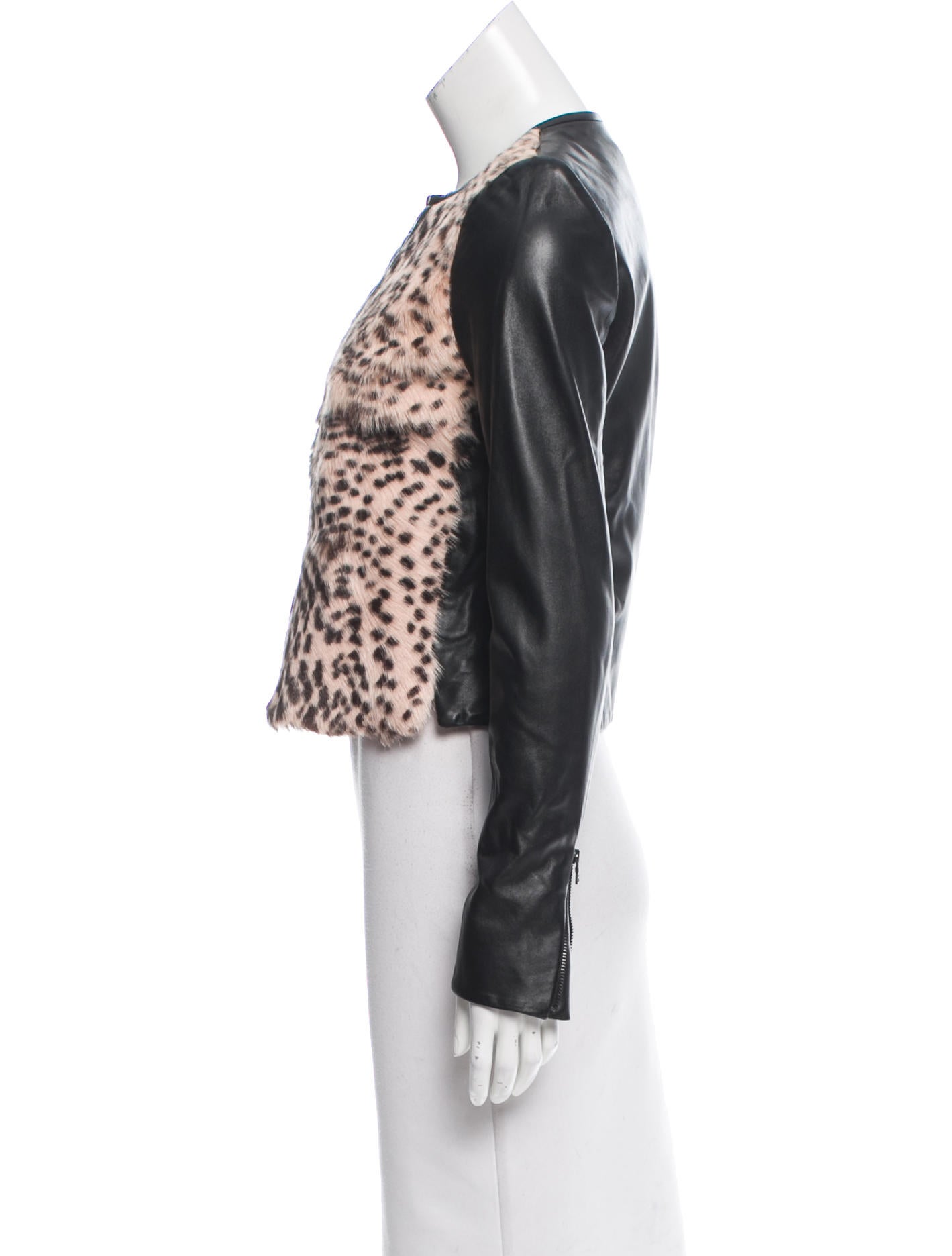 Alice Olivia Leather Leopard Jacket Clothing Wao55108 The Alice Olivia Leather Leopard Jacket