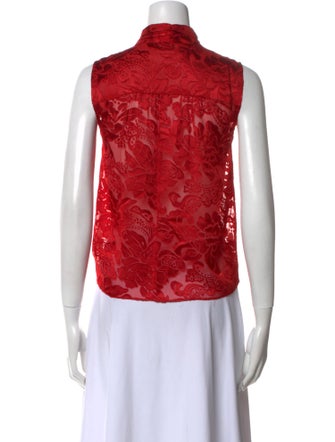 Alice + Olivia Floral Print V-Neck Crop Top