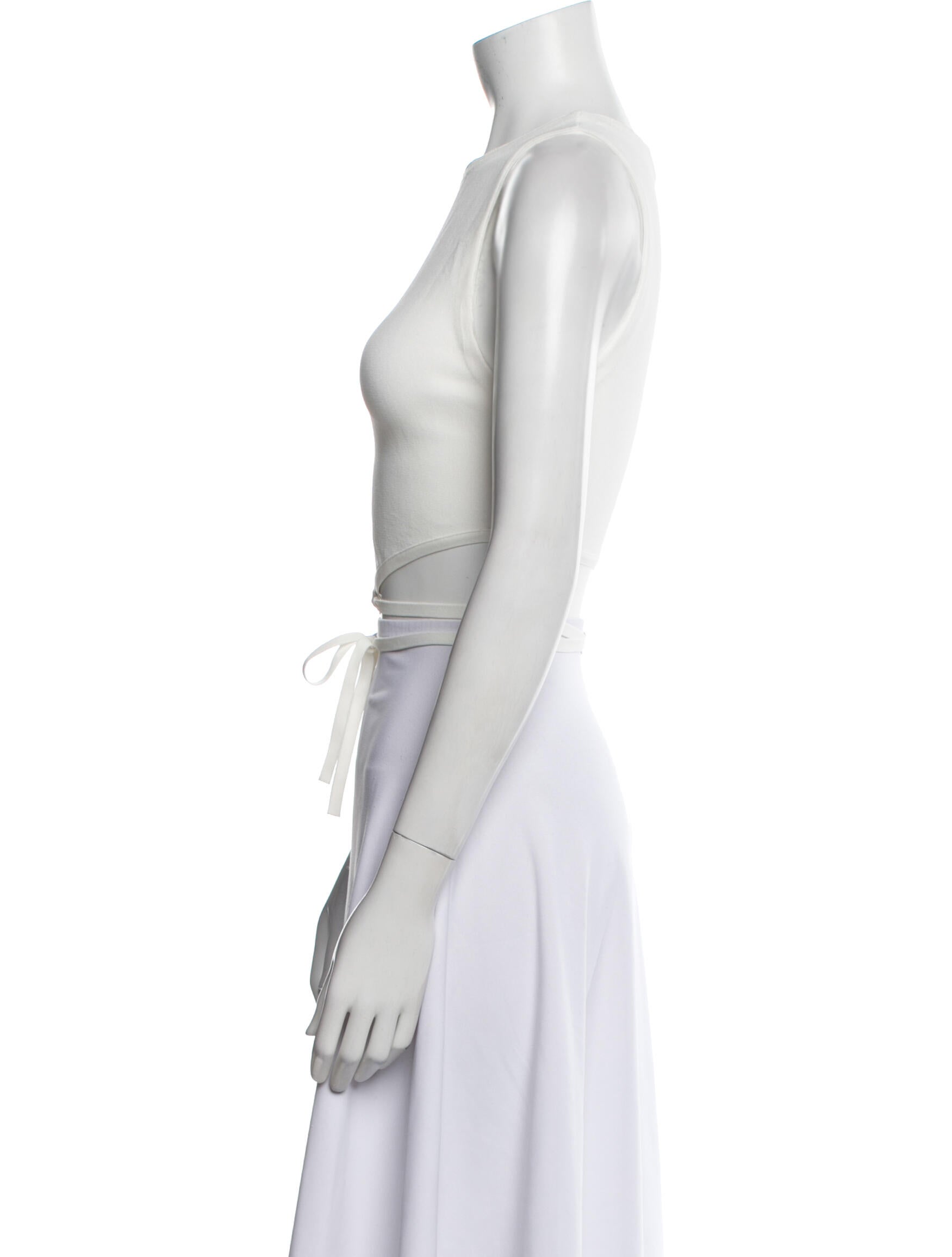 Alice + Olivia Crew Neck Sleeveless Crop Top