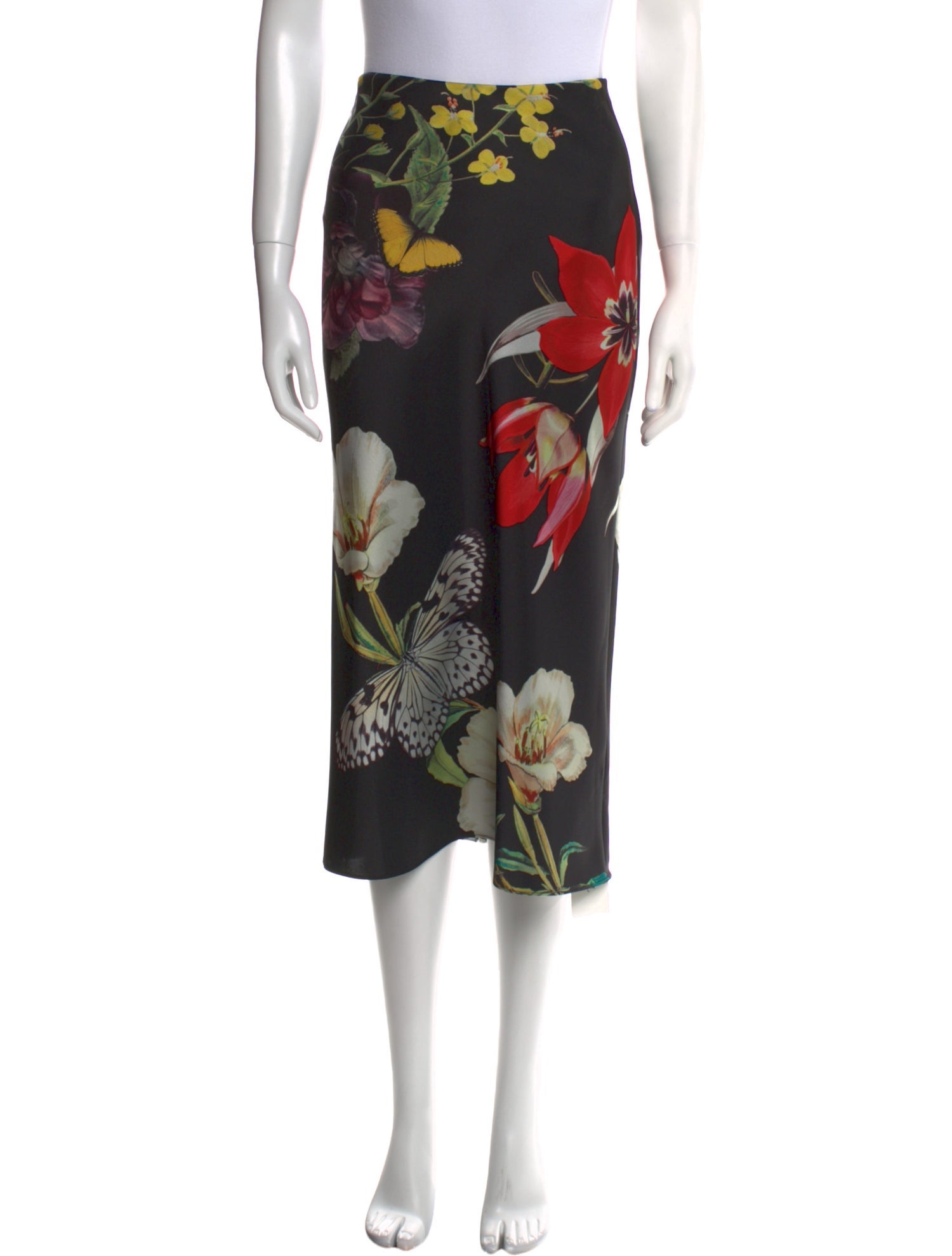 Alice + Olivia Floral Print Midi Length Skirt