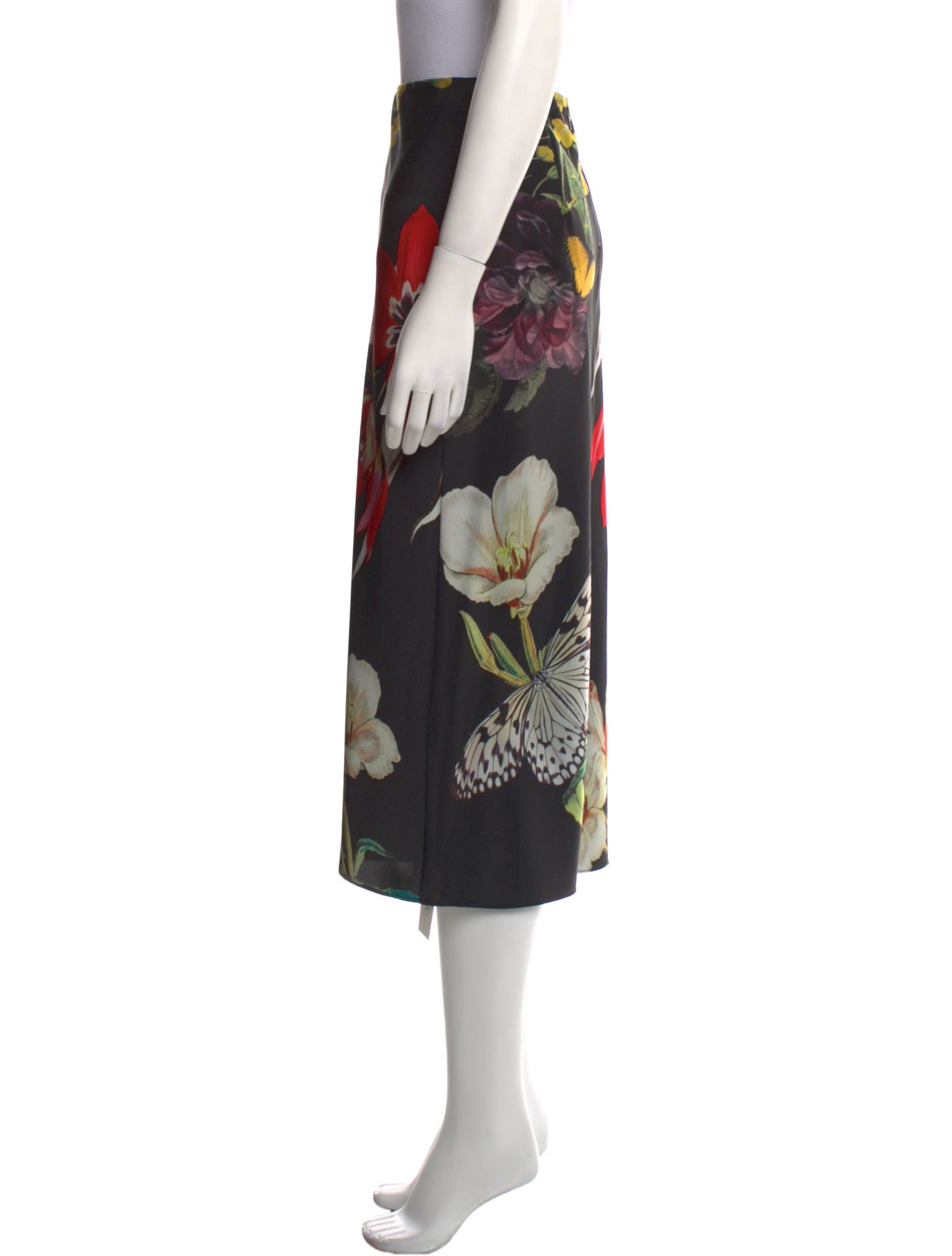 Alice + Olivia Floral Print Midi Length Skirt