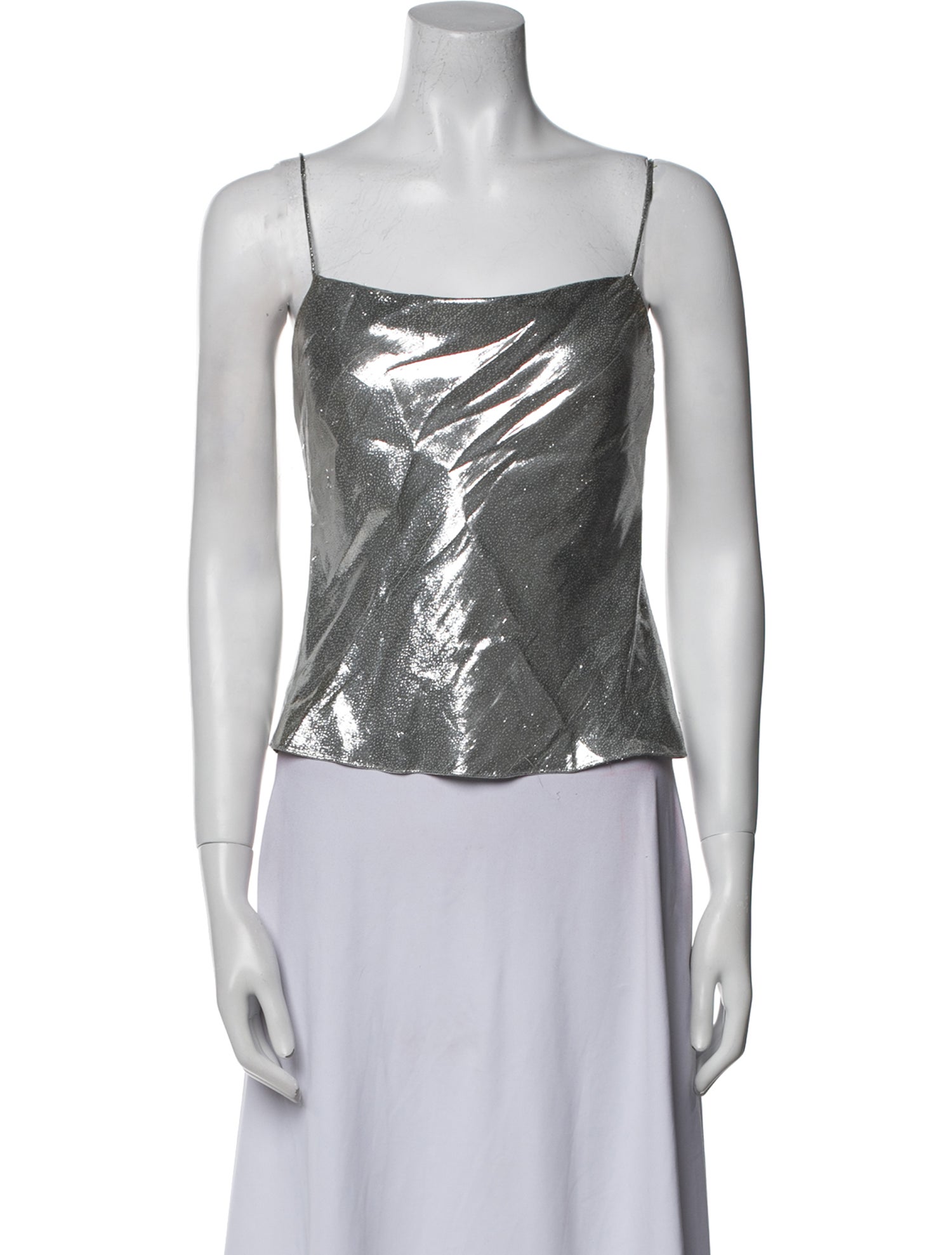 Alice + Olivia Silk Square Neckline Crop Top