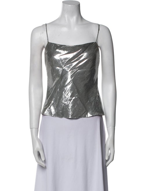 Alice + Olivia Silk Square Neckline Crop Top