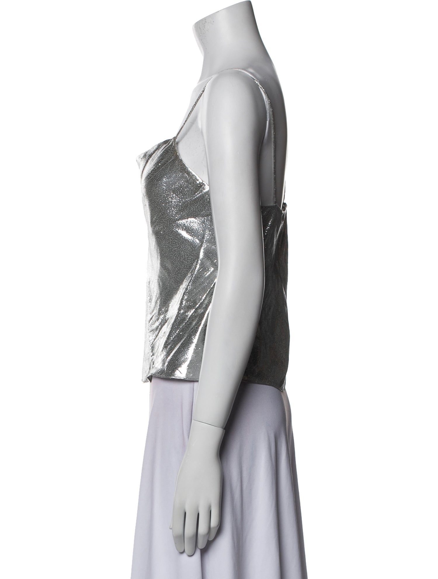 Alice + Olivia Silk Square Neckline Crop Top