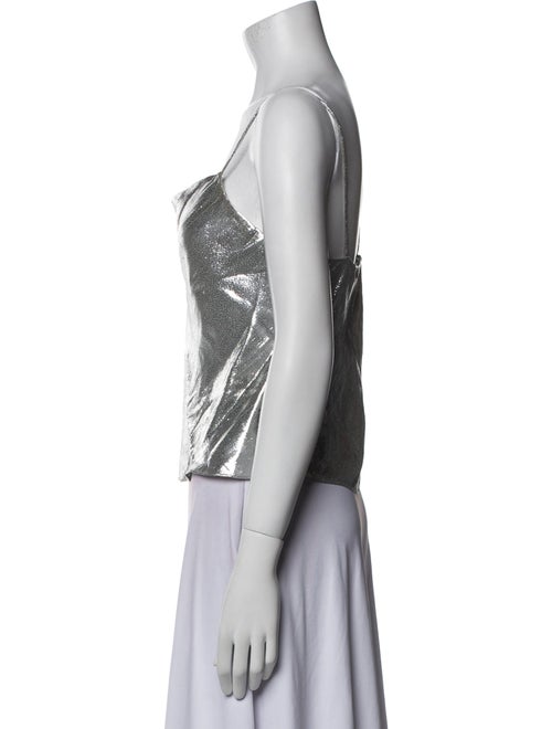 Alice + Olivia Silk Square Neckline Crop Top