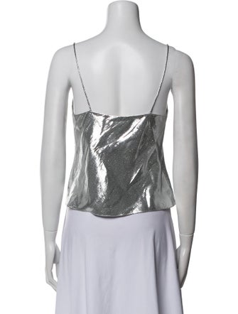 Alice + Olivia Silk Square Neckline Crop Top