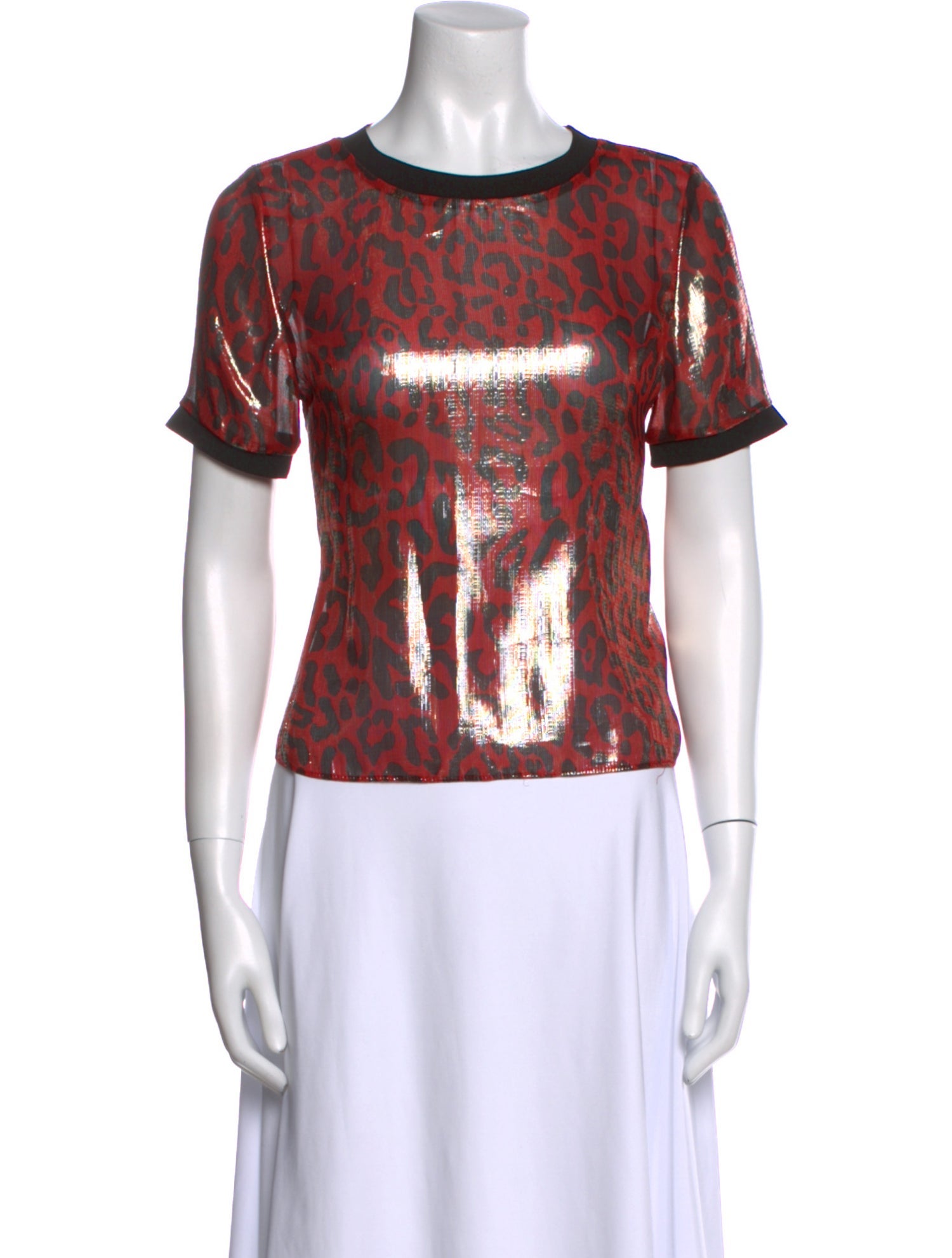 Alice + Olivia Silk Animal Print T-Shirt