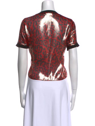 Alice + Olivia Silk Animal Print T-Shirt