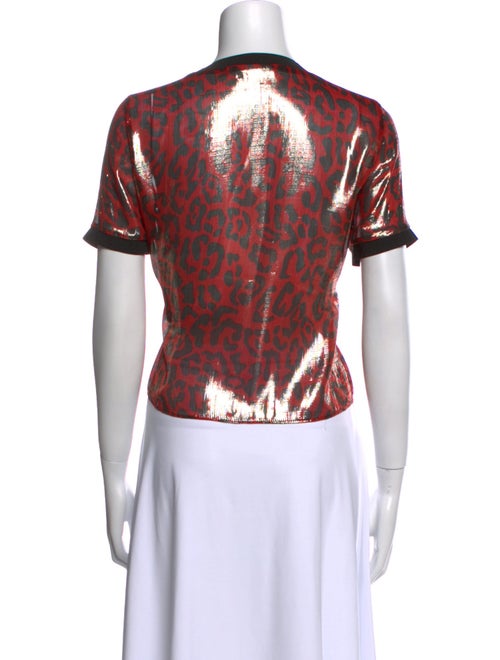 Alice + Olivia Silk Animal Print T-Shirt