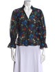 Alice + Olivia Floral Print V-Neck Blouse