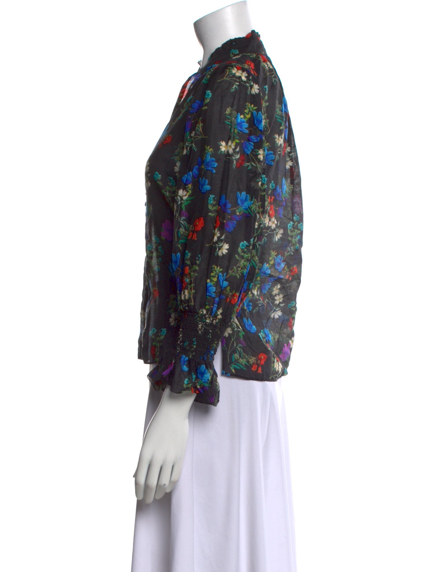 Alice + Olivia Floral Print V-Neck Blouse