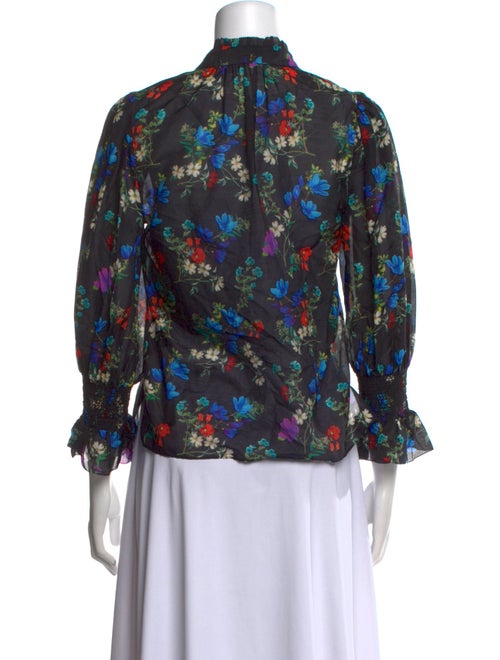 Alice + Olivia Floral Print V-Neck Blouse