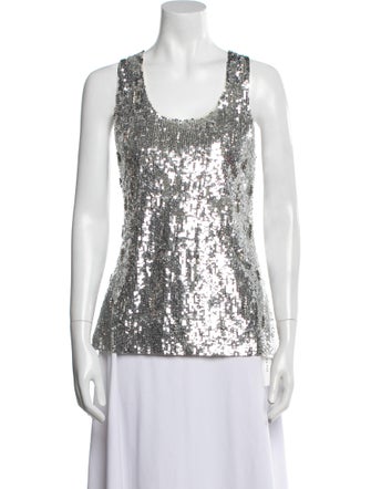 Alice + Olivia Scoop Neck Sleeveless Top