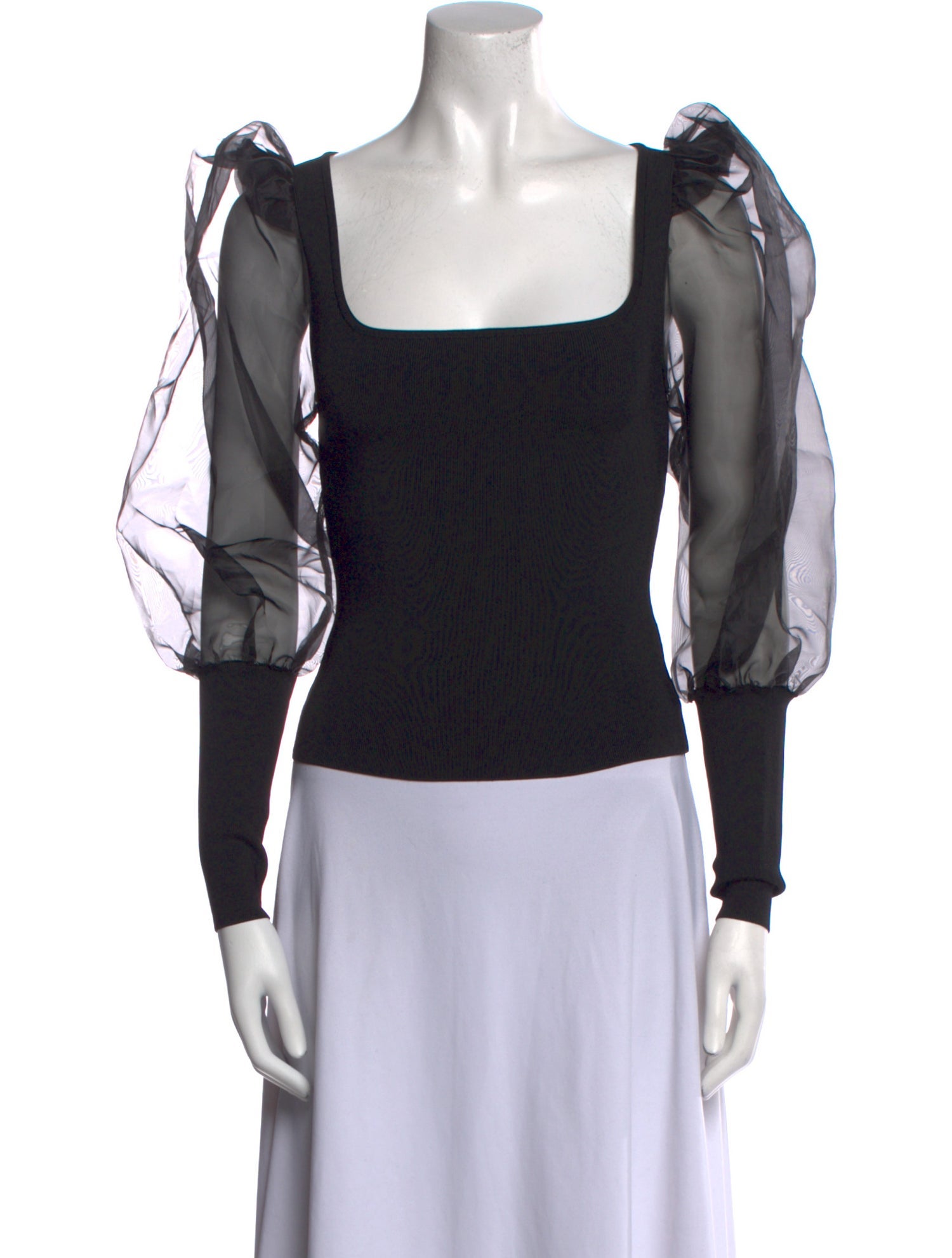 Alice + Olivia Square Neckline Long Sleeve Crop Top w/ Tags