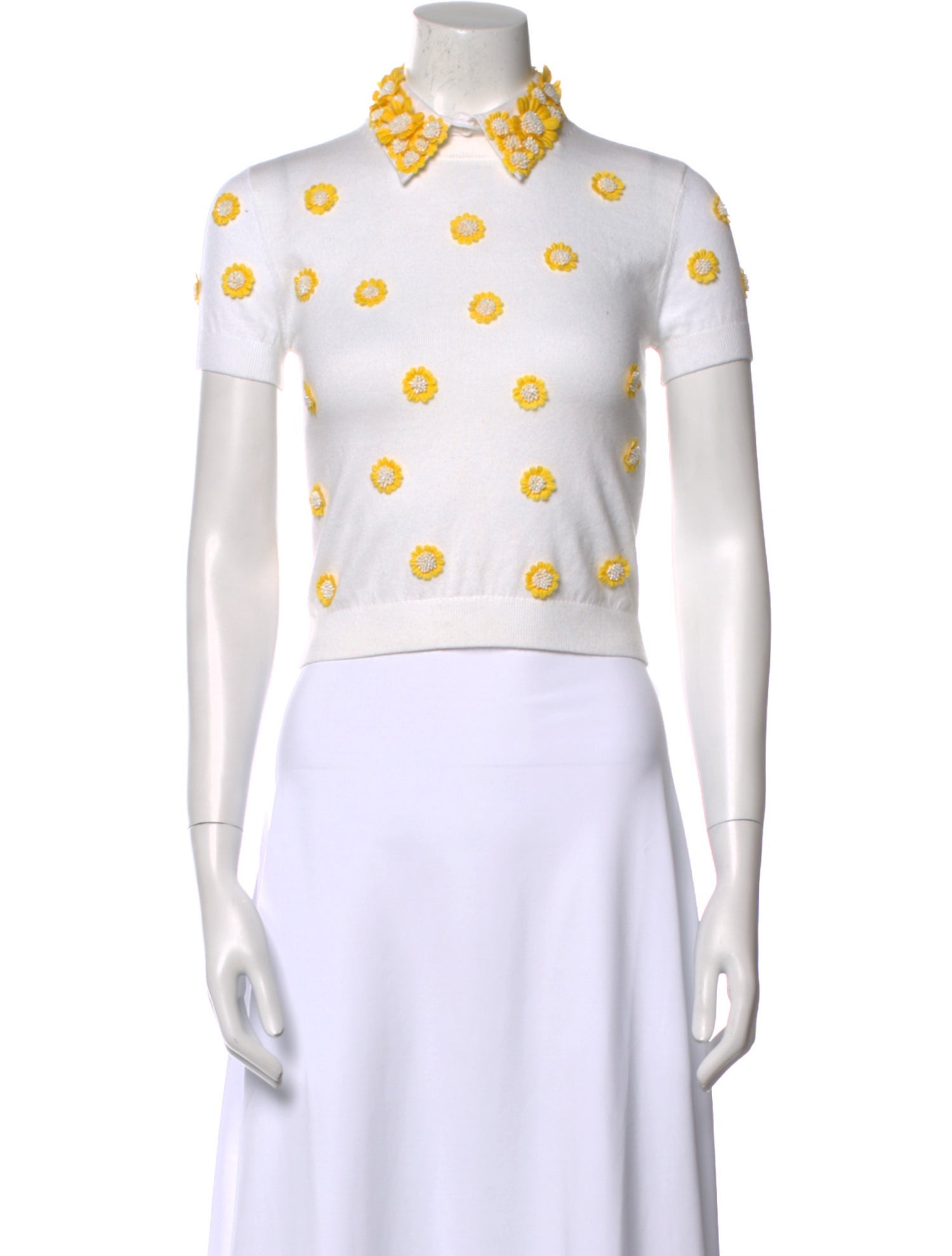 Alice + Olivia Printed Mock Neck Crop Top