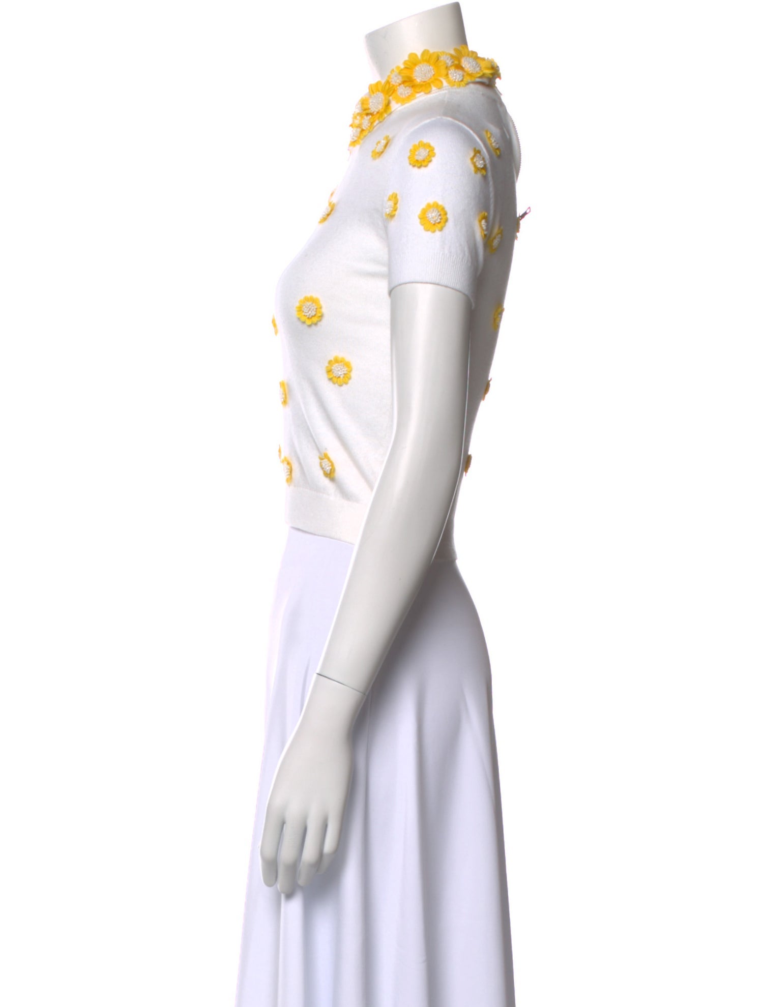 Alice + Olivia Printed Mock Neck Crop Top