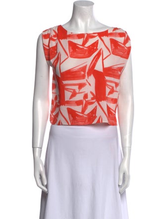 Alice + Olivia Silk Printed Crop Top