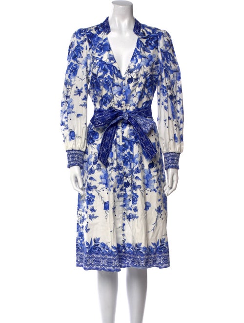 Alice + Olivia Floral Print Midi Length Dress
