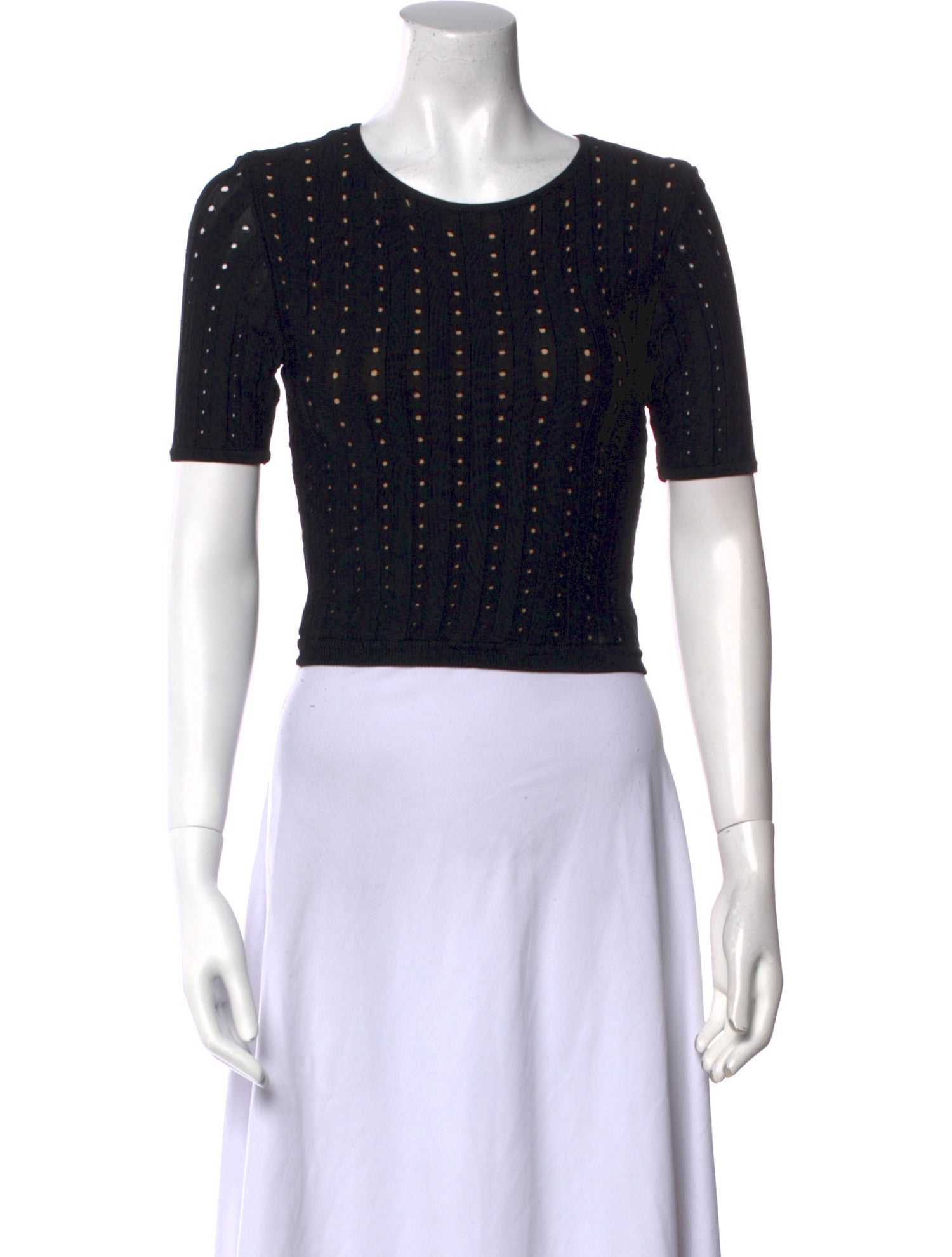 Alice + Olivia Scoop Neck Short Sleeve Crop Top