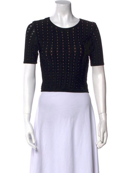 Alice + Olivia Scoop Neck Short Sleeve Crop Top