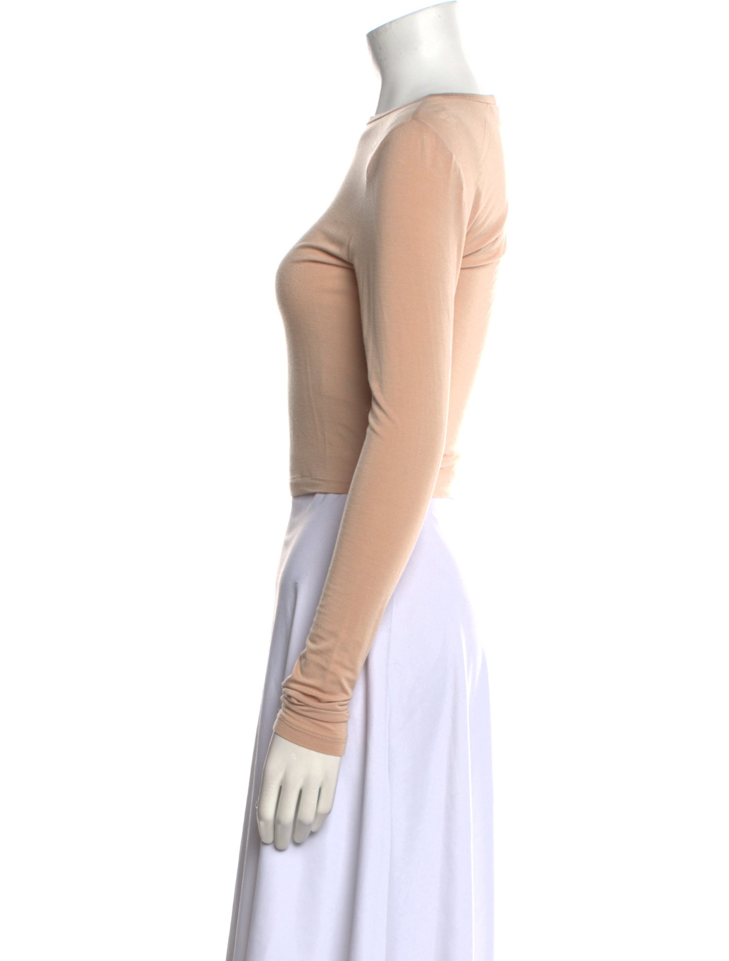 Alice + Olivia Bateau Neckline Long Sleeve Crop Top