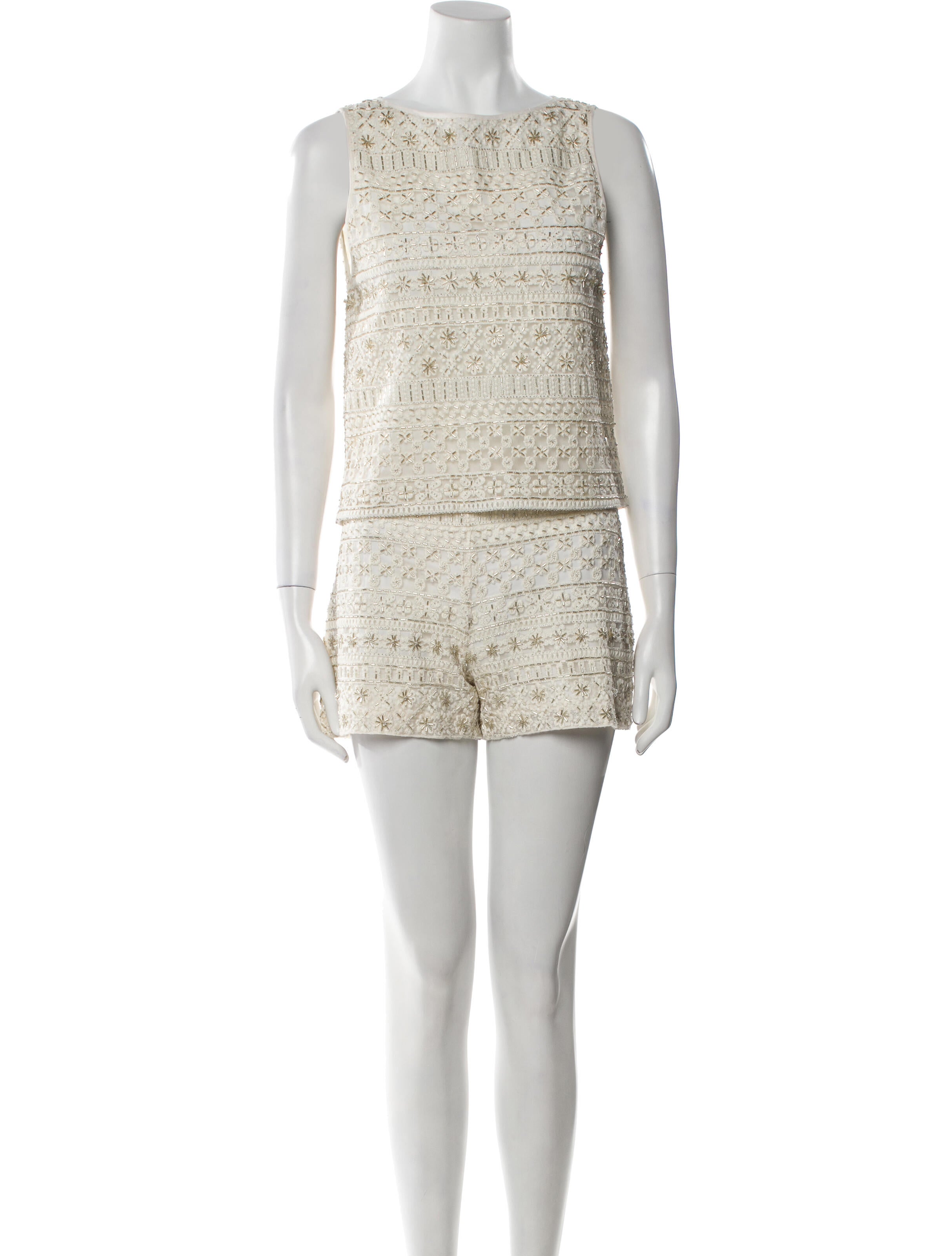 Alice + Olivia Patterned Mesh Accents Short Set