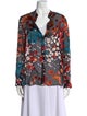 Alice + Olivia Floral Print V-Neck Blouse