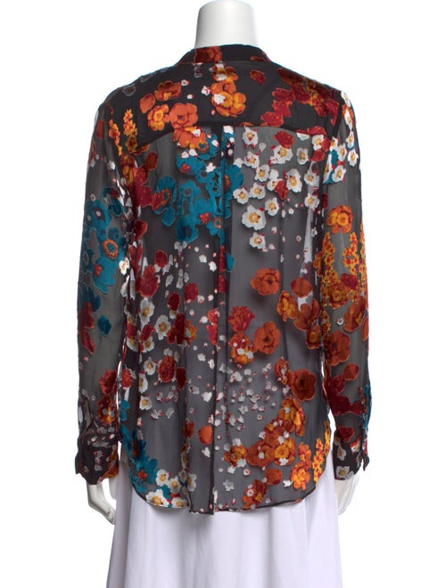Alice + Olivia Floral Print V-Neck Blouse