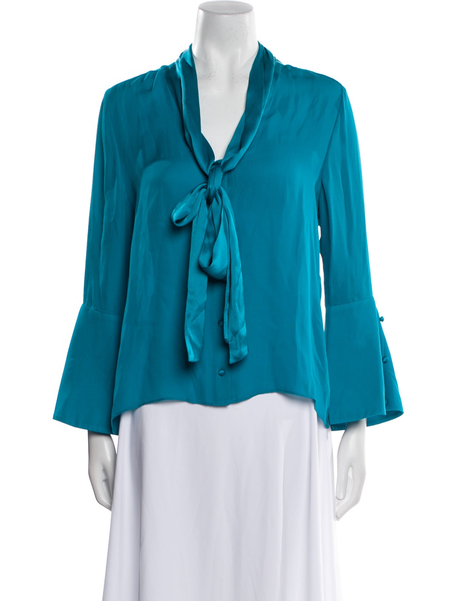 Alice + Olivia Silk V-Neck Blouse