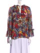 Alice + Olivia Floral Print V-Neck Blouse