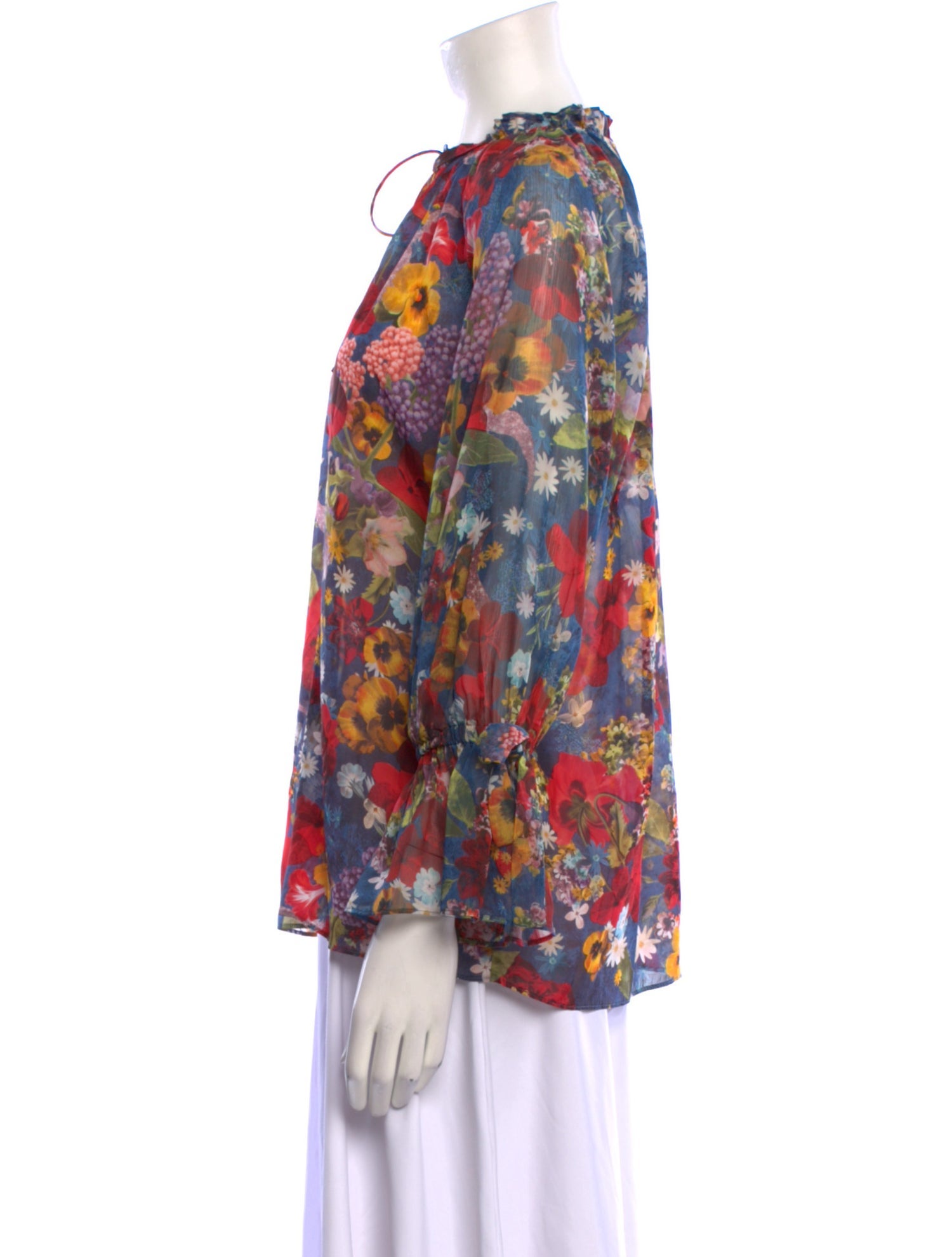 Alice + Olivia Floral Print V-Neck Blouse