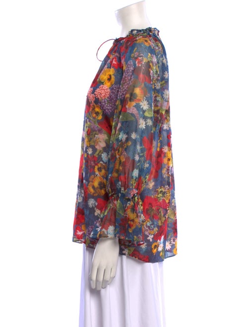 Alice + Olivia Floral Print V-Neck Blouse