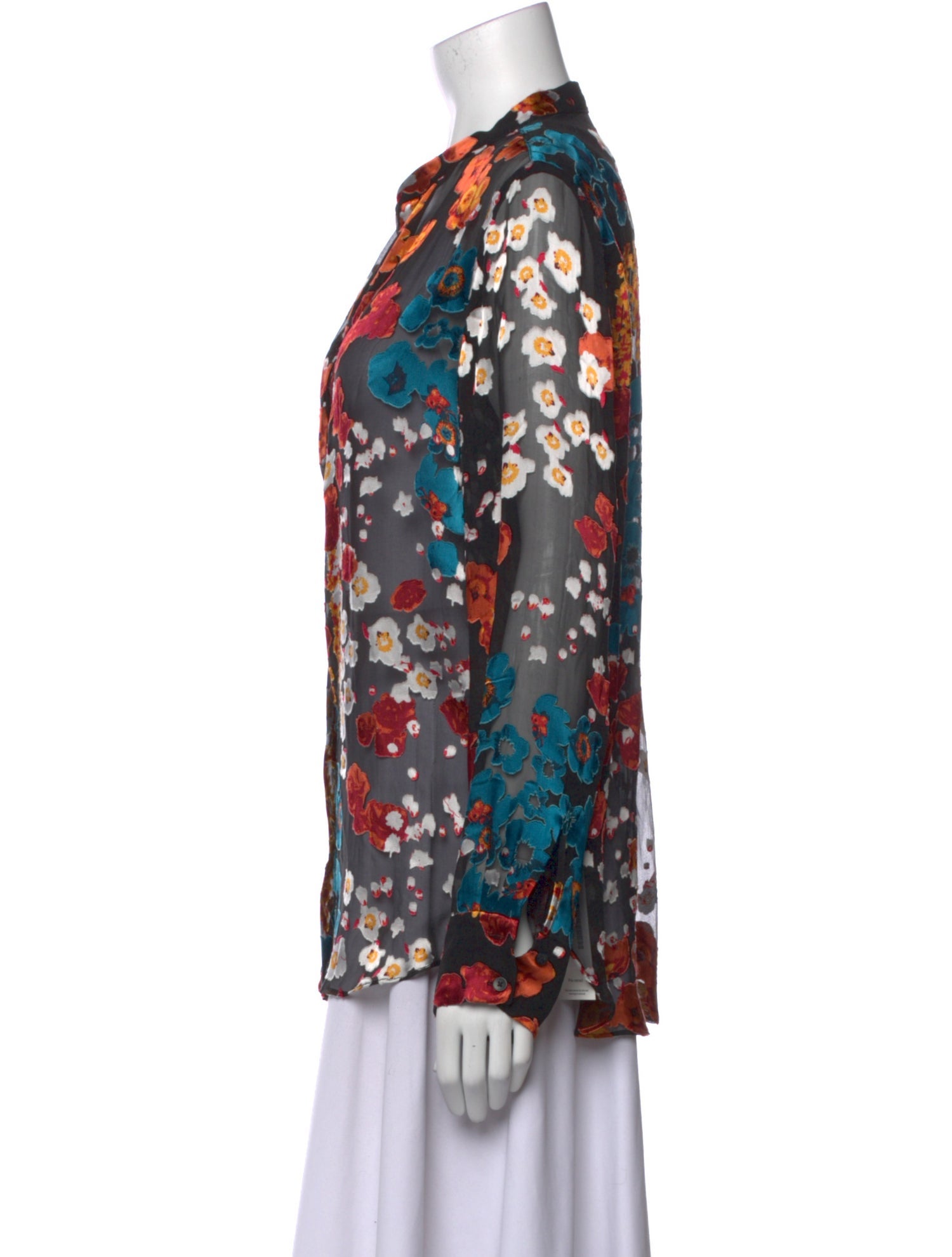 Alice + Olivia Floral Print V-Neck Blouse