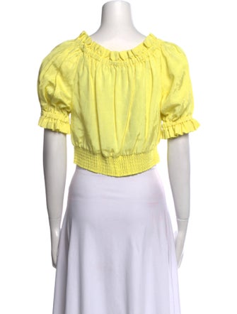 Alice + Olivia Scoop Neck Short Sleeve Crop Top