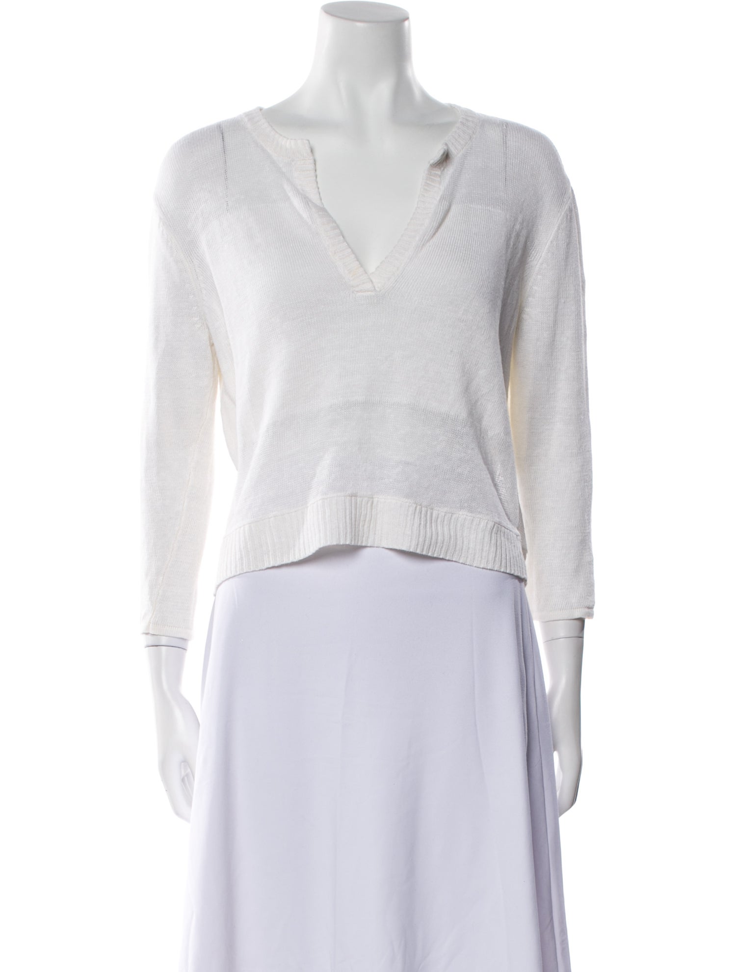 Alice + Olivia Linen V-Neck Sweater