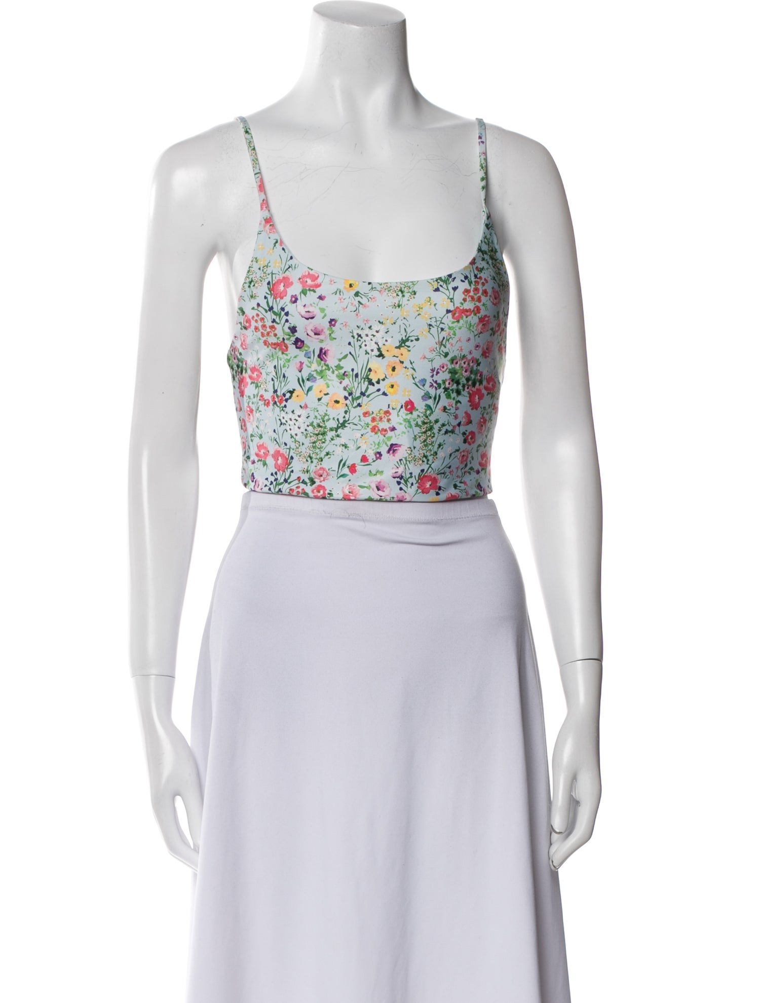 Alice + Olivia Floral Print Square Neckline Crop Top