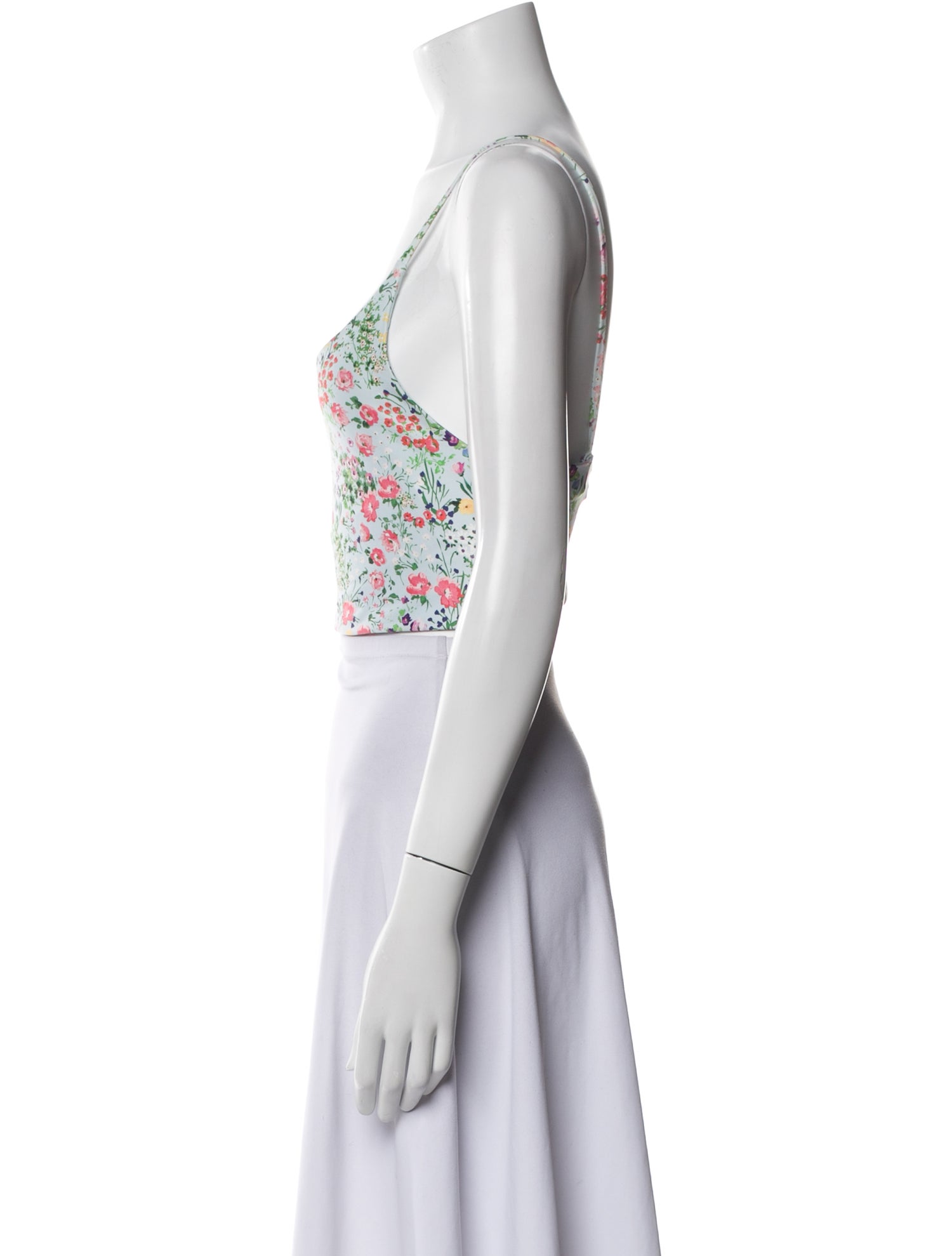 Alice + Olivia Floral Print Square Neckline Crop Top