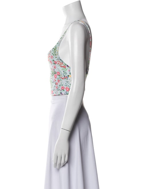 Alice + Olivia Floral Print Square Neckline Crop Top