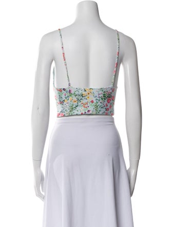 Alice + Olivia Floral Print Square Neckline Crop Top