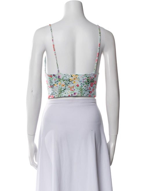 Alice + Olivia Floral Print Square Neckline Crop Top