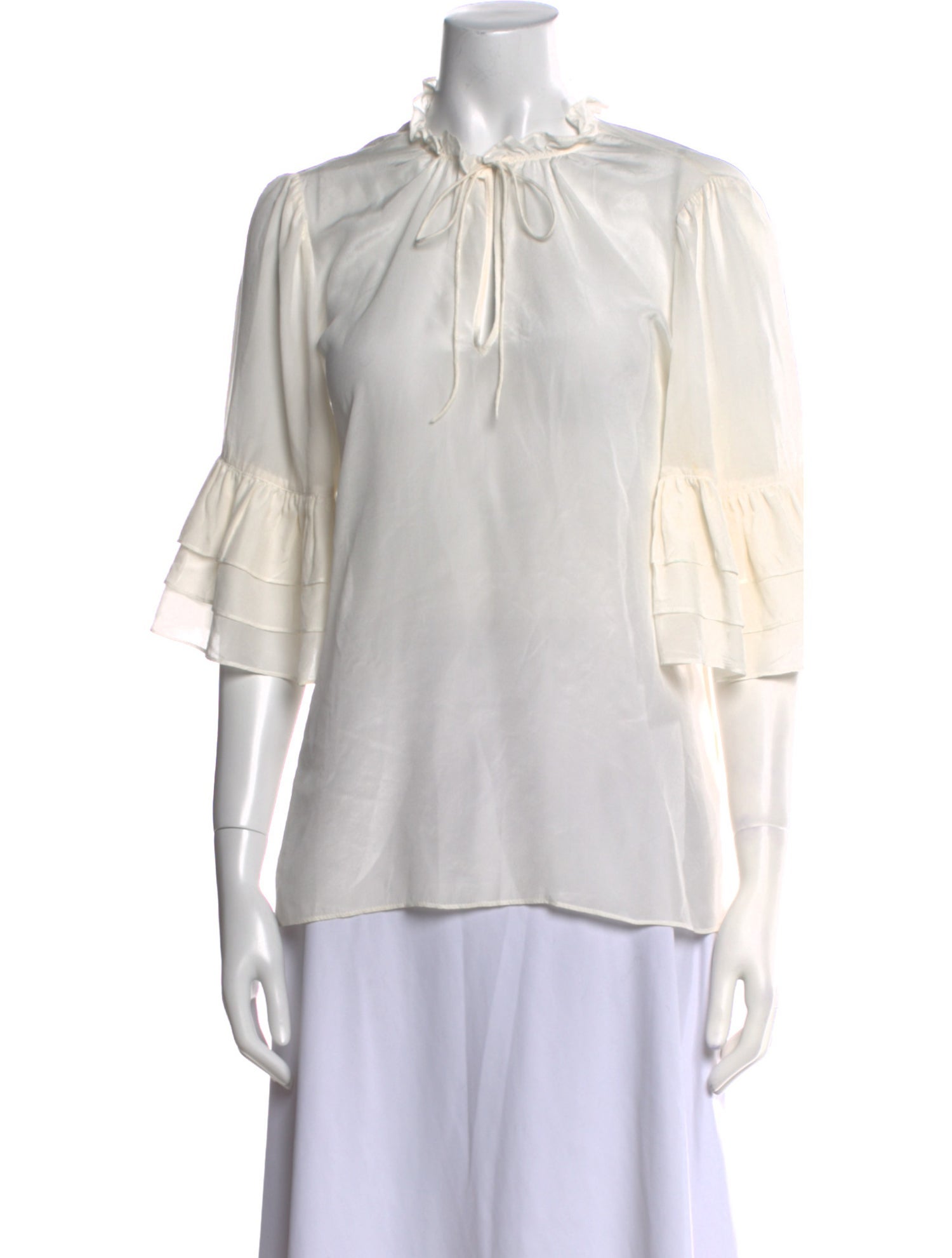 Alice + Olivia Silk Tie Neck Blouse