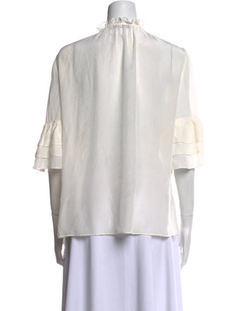 Alice + Olivia Silk Tie Neck Blouse