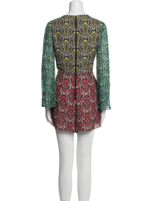 Alice + Olivia Printed Plunge Neckline Romper