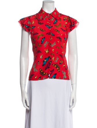 Alice + Olivia Silk Printed Top