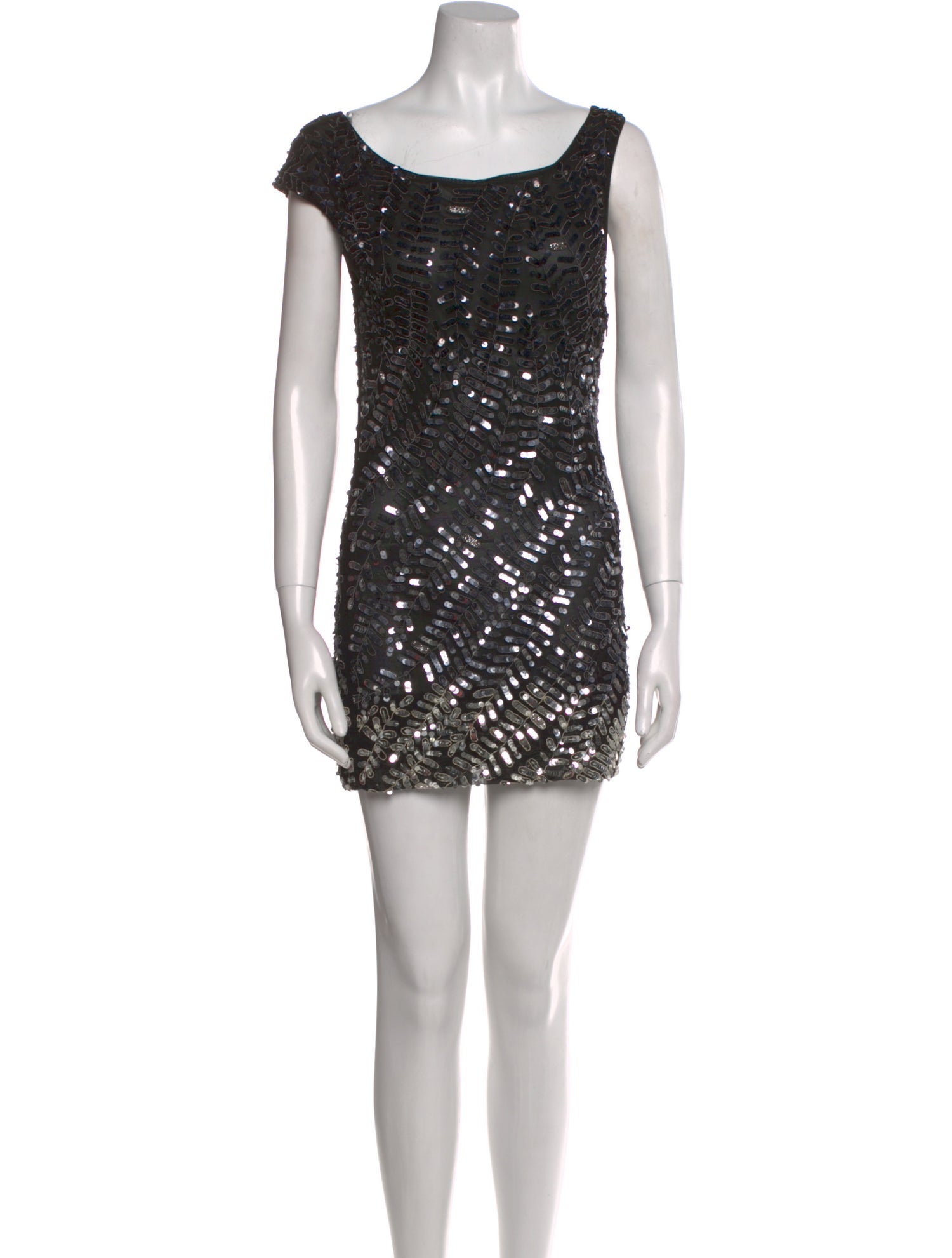 Alice + Olivia Bateau Neckline Mini Dress