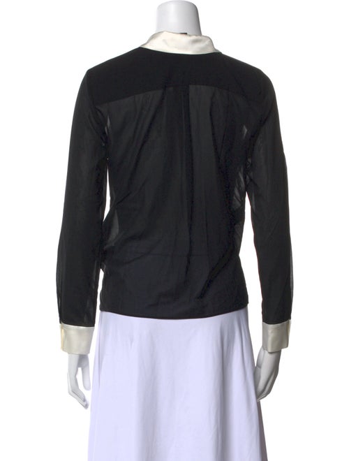 Alice + Olivia Silk Long Sleeve Button-Up Top