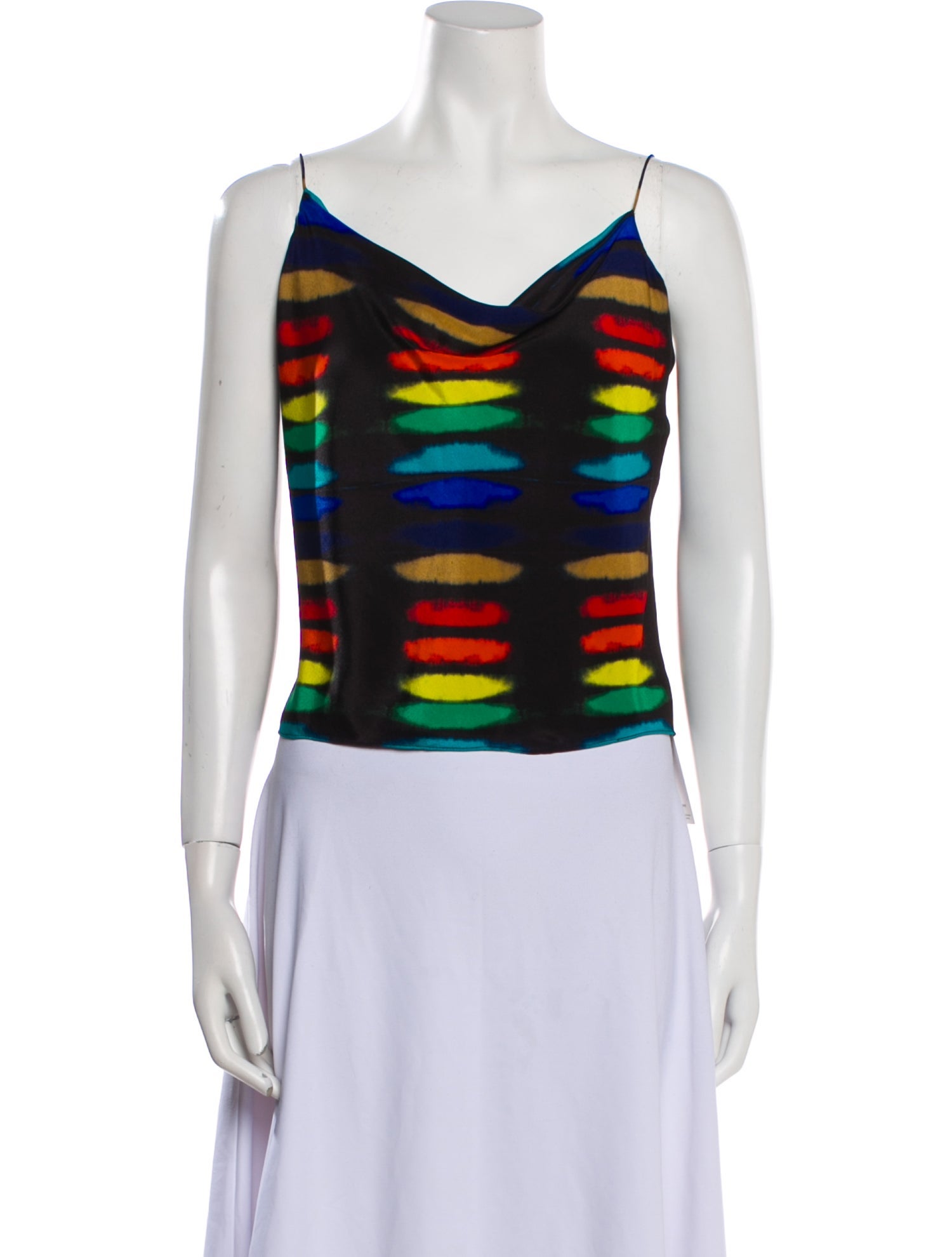 Alice + Olivia Silk Striped Crop Top