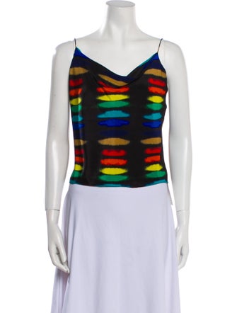 Alice + Olivia Silk Striped Crop Top